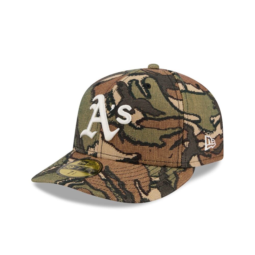 New Era Athletics Three Looms Jacquard Camo 59FIFTY Fitted Hat - Size 8